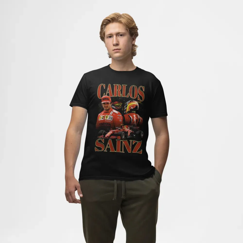 Camiseta Algodão Premium F1 Carlos Sainz