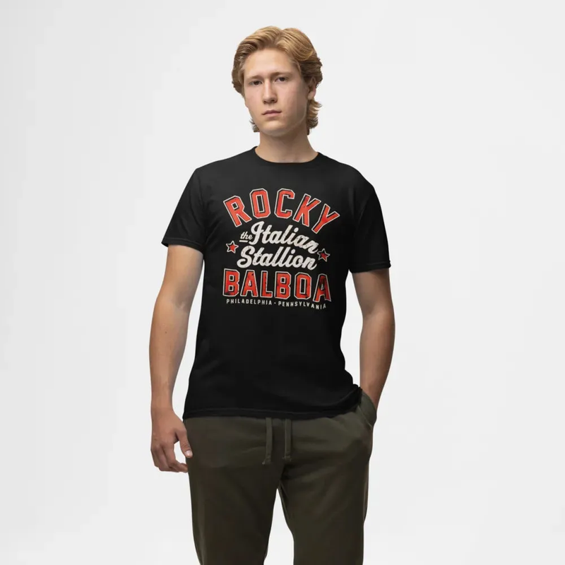Camiseta Algodão Premium Filmes Rocky Italian Stallion Red